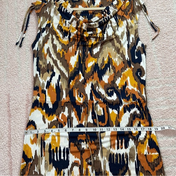 Tory Burch 100% Silk Ikat Multicolor Sleeveless Midi Dress Size Medium - Picture 8 of 10